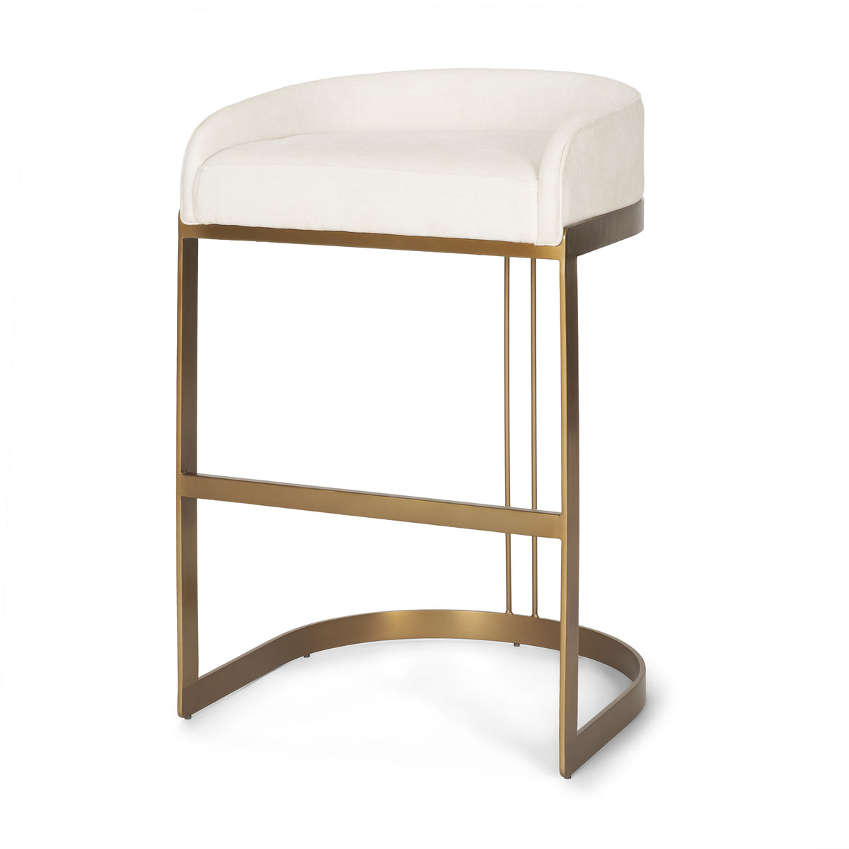 Hollyfield Cream Fabric Seat W/ Gold Metal Base Bar Stool, VN Bar