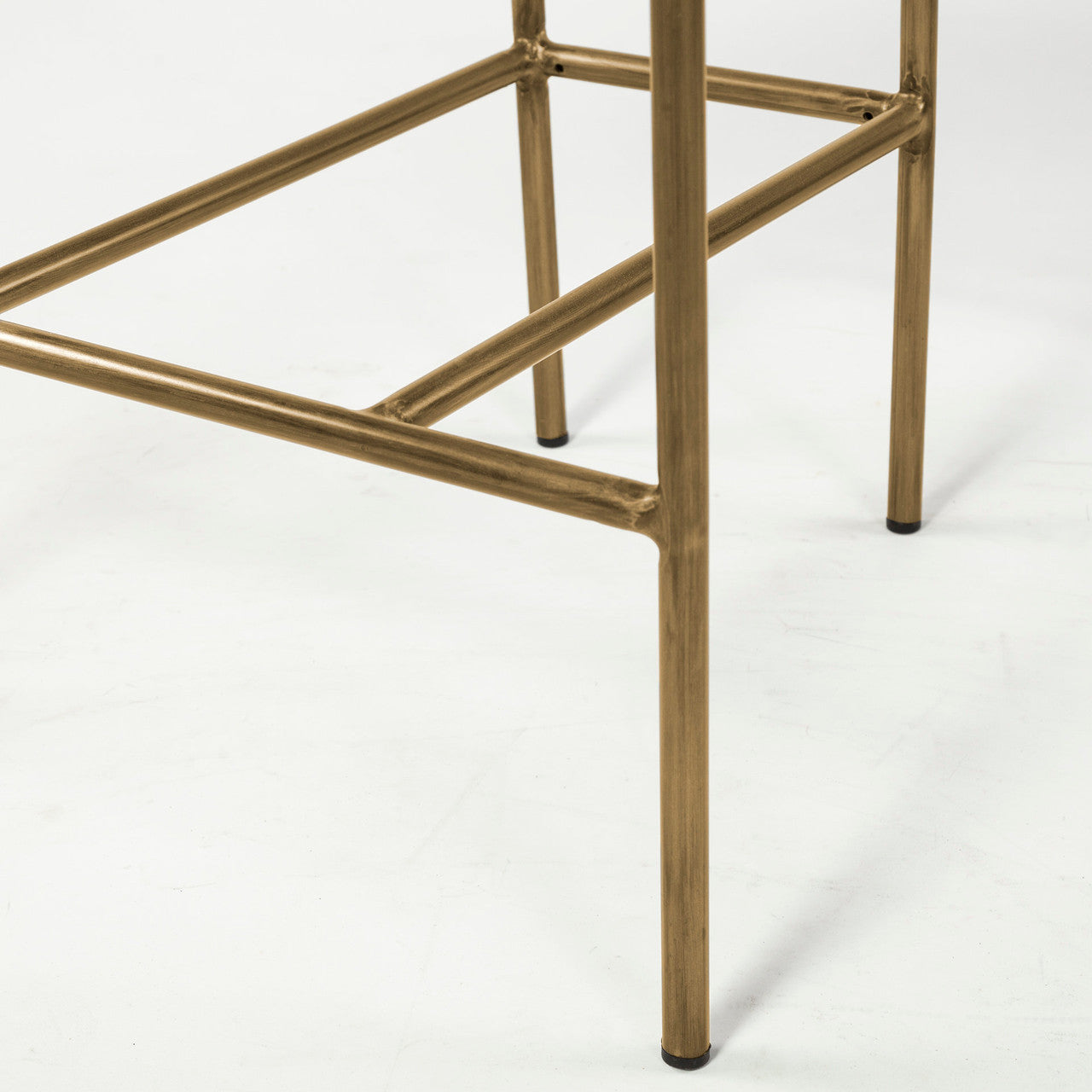 Parker Cream Fabric Seat Gold Metal Counter Stool