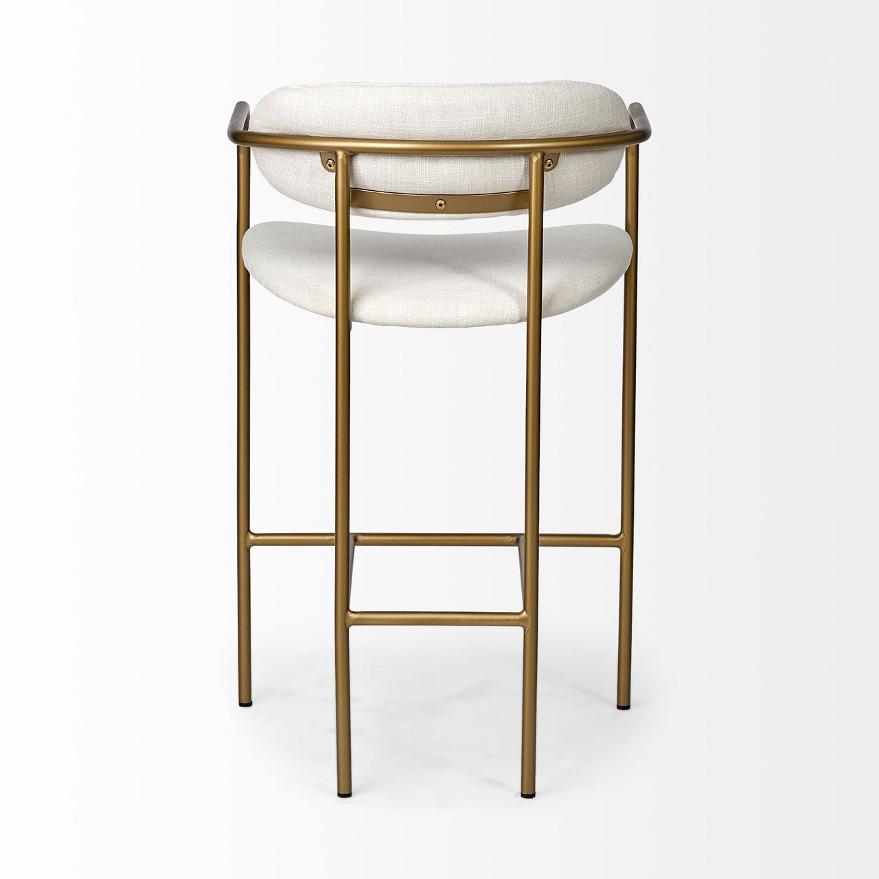 Parker Cream Fabric Seat Gold Metal Counter Stool