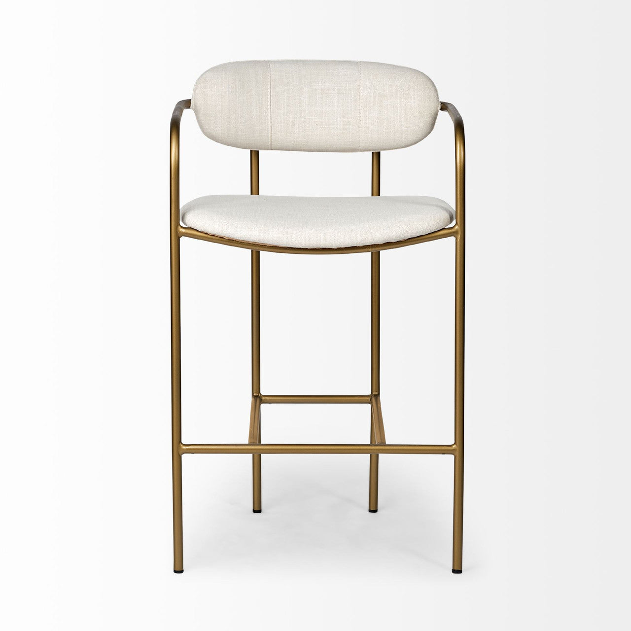 Parker Cream Fabric Seat Gold Metal Counter Stool
