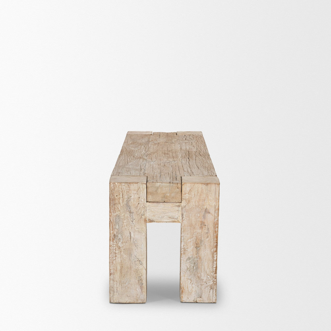 McArthur 64" Whitewash Reclaimed Wood Bench