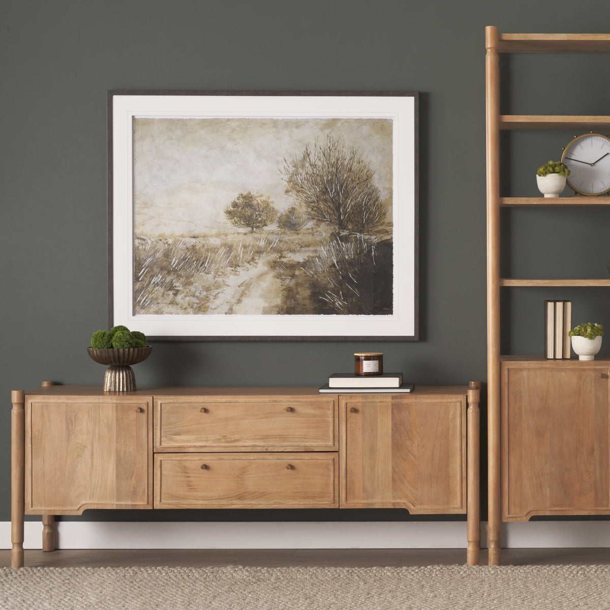 Phil Light Brown Wood 2 Door 1 Drawer w/ Pull Down Media Console