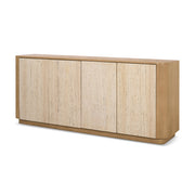 Serrin Solid Wood w/ Travertine 4 Door Closed Sideboard