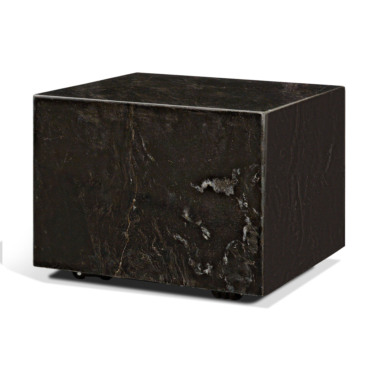 Quadra 20" Solid Black Marble Square Coffee Table