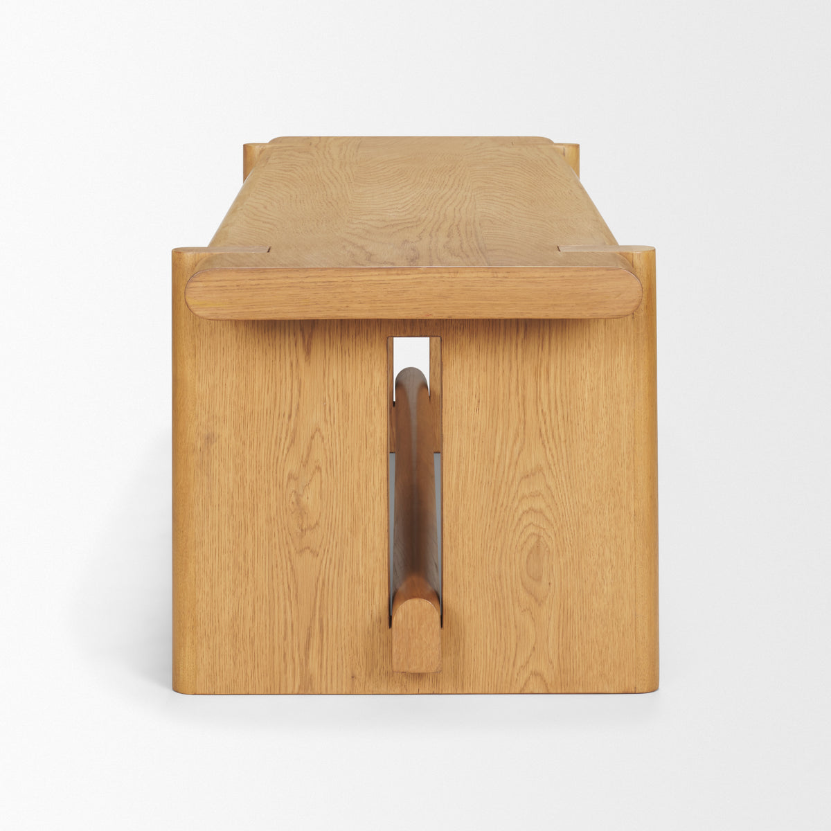 Rowan Light Brown Oak Wood Bench