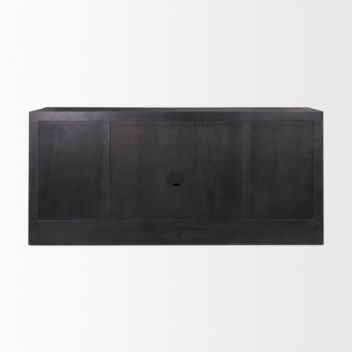 Suri Black Wood w/ Glass 4-Door Closed Sideboard