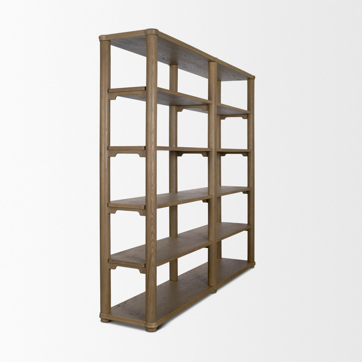 Alden Medium Brown Wood Open Shelving Unit