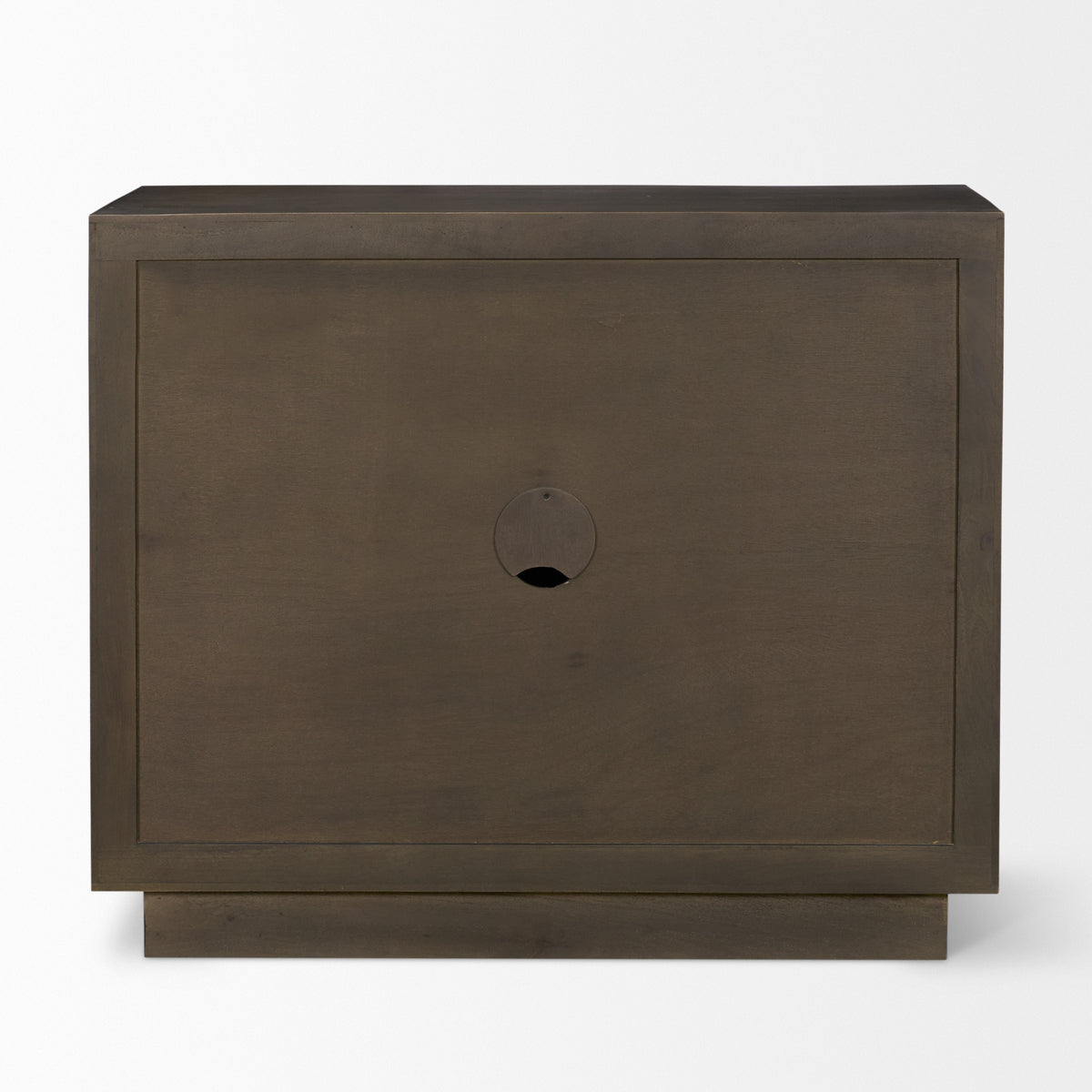 Cinder Distressed Dark Brown Wood Reeded 2-Door Closed Accent Cabinet