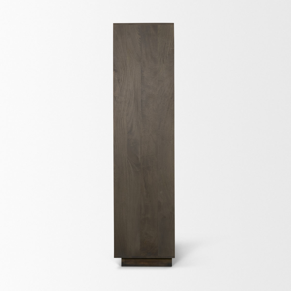Cinder Distressed Dark Brown Wood Reeded 2-Door Closed Tall Cabinet
