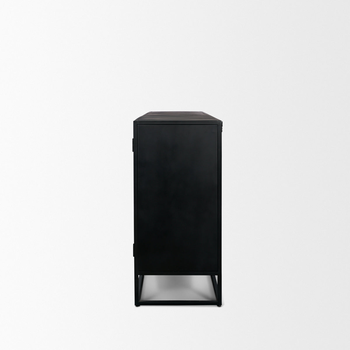 Sloan 80" Light Brown Wood W/Black Metal Frame Sideboard