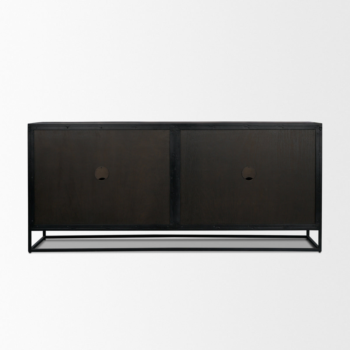 Sloan 80" Light Brown Wood W/Black Metal Frame Sideboard