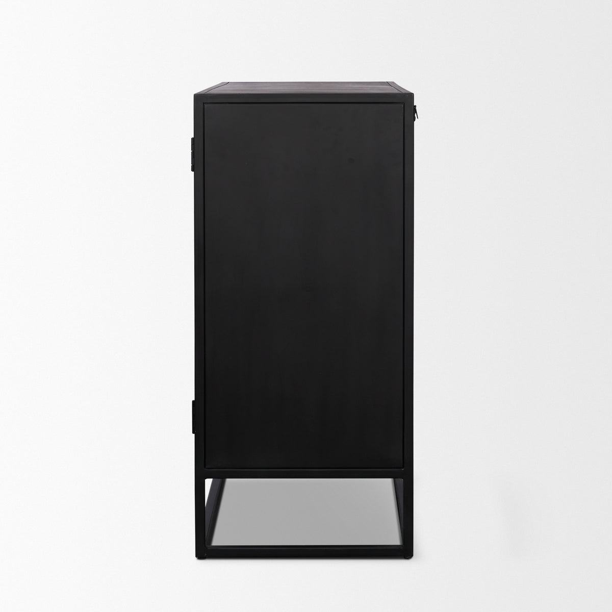 Sloan 40.0W Light Brown W/Black Metal Frame Accent Cabinet