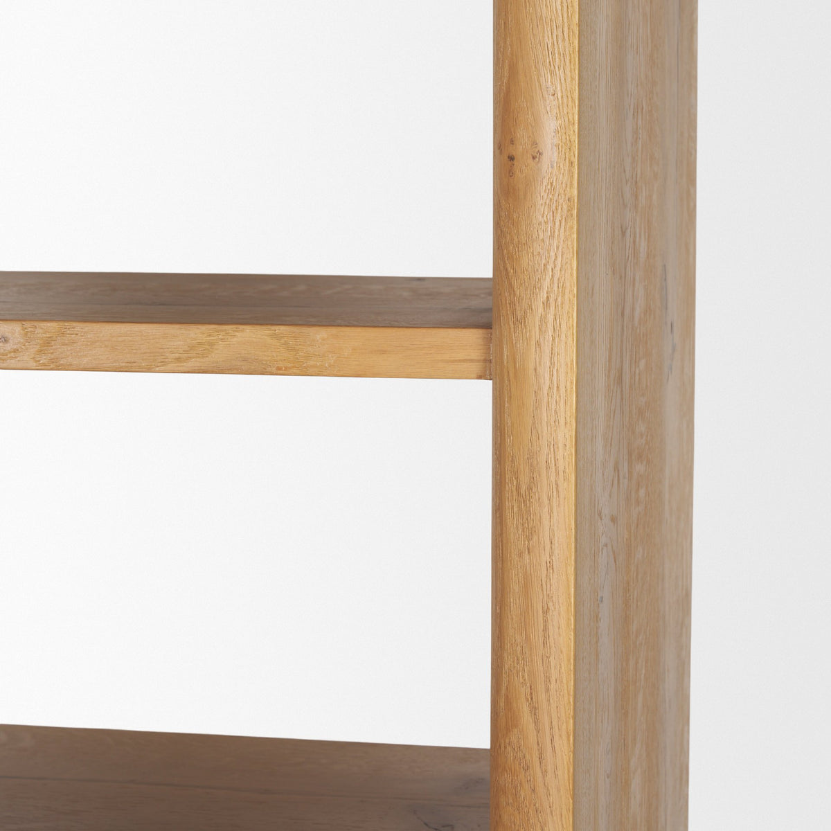 Belford 2-Door Open Light Brown Oak Wood Shelving Unit