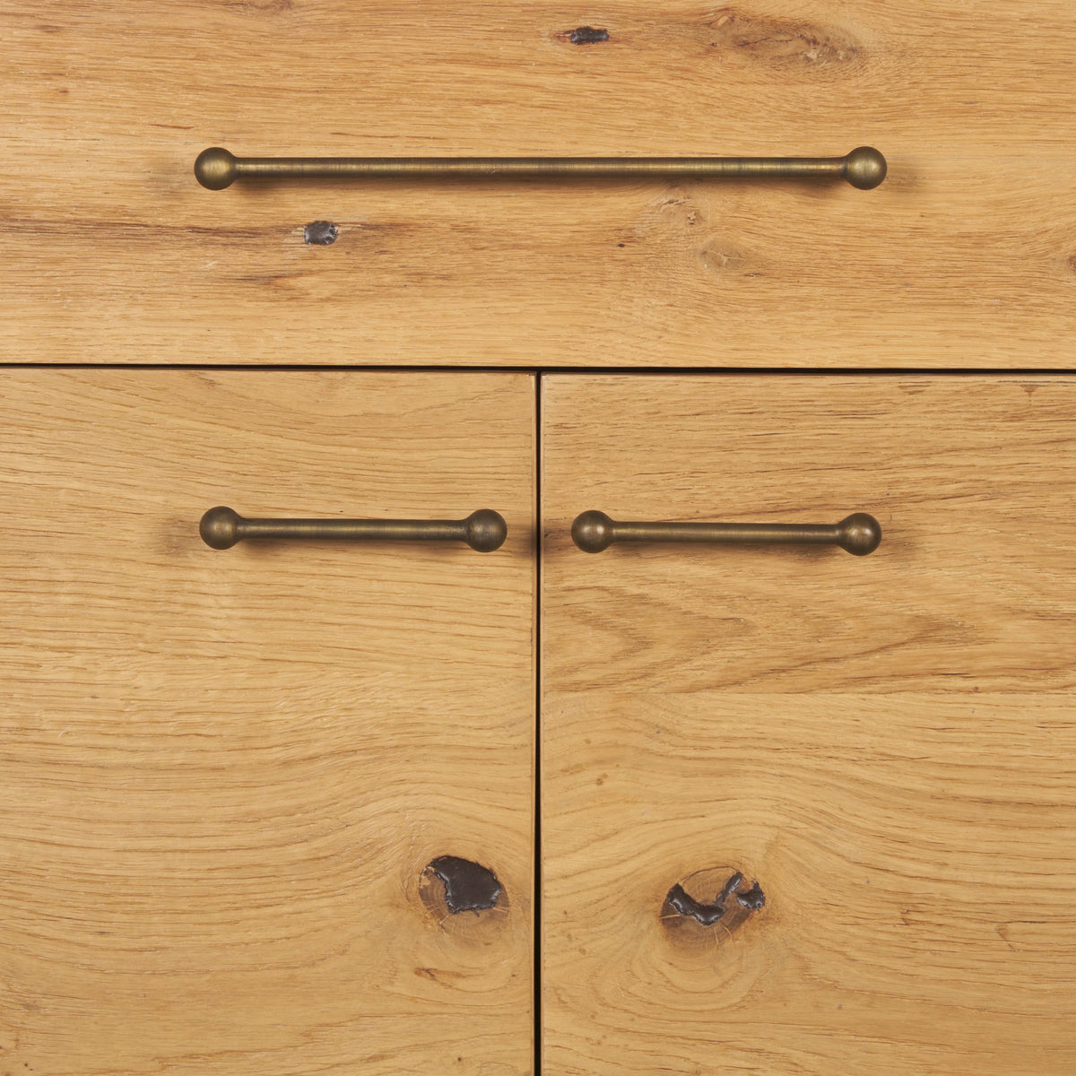 Belford 2-Door Open Light Brown Oak Wood Shelving Unit