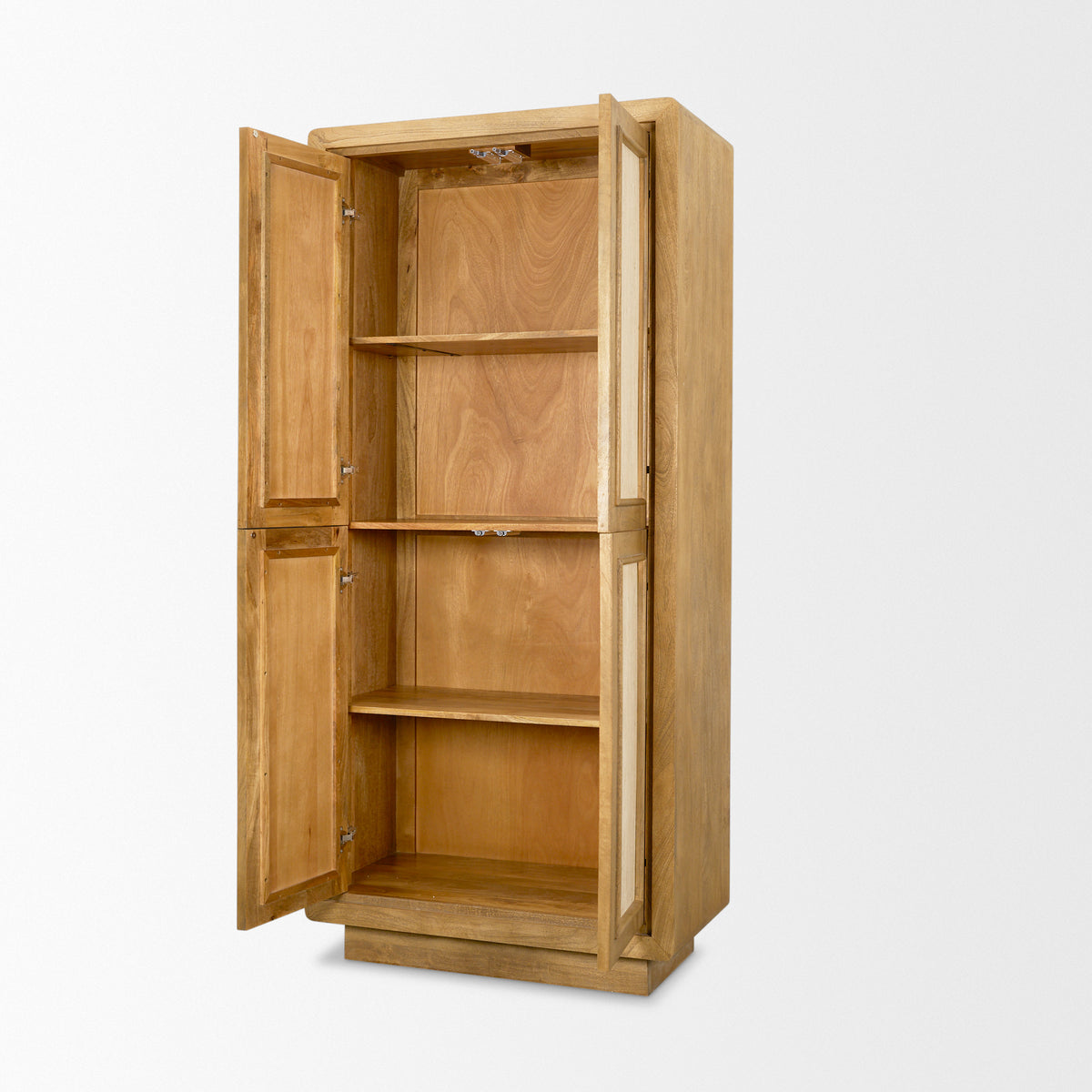 Valterra Light Brown Wood w/ Travertine 4 Door Tall Cabinet