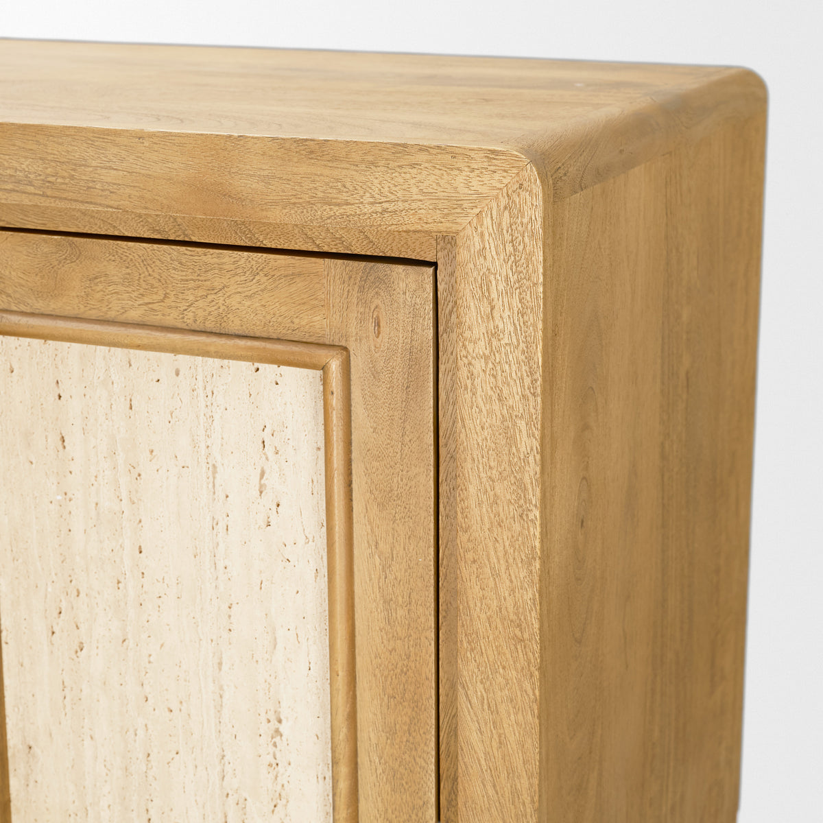 Valterra Light Brown Wood w/ Travertine 4 Door Tall Cabinet