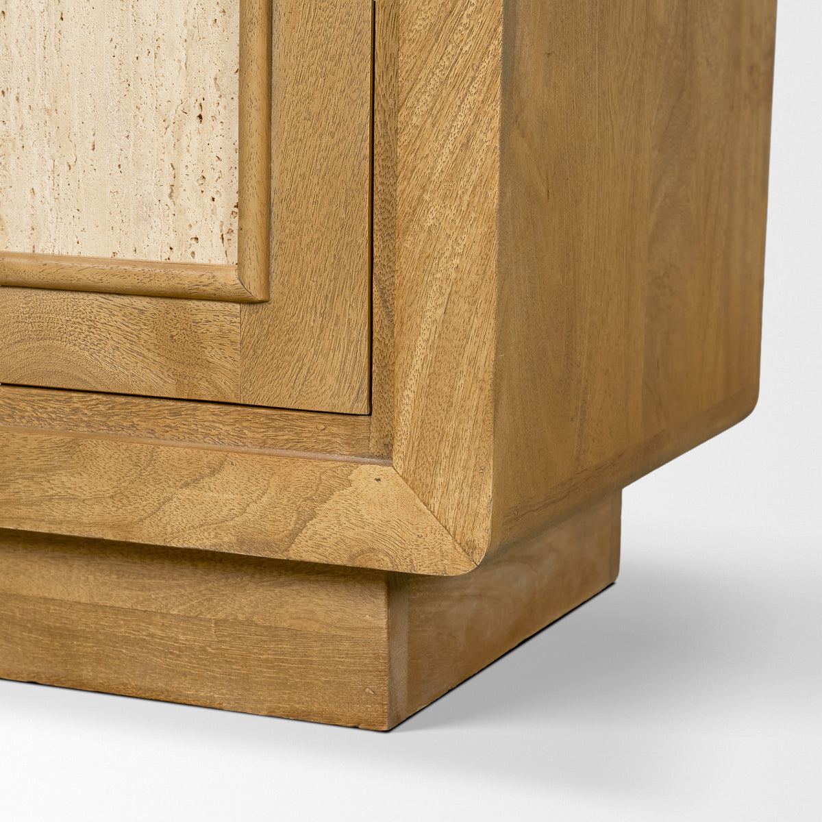 Valterra Light Brown Wood w/ Travertine 4 Door Tall Cabinet