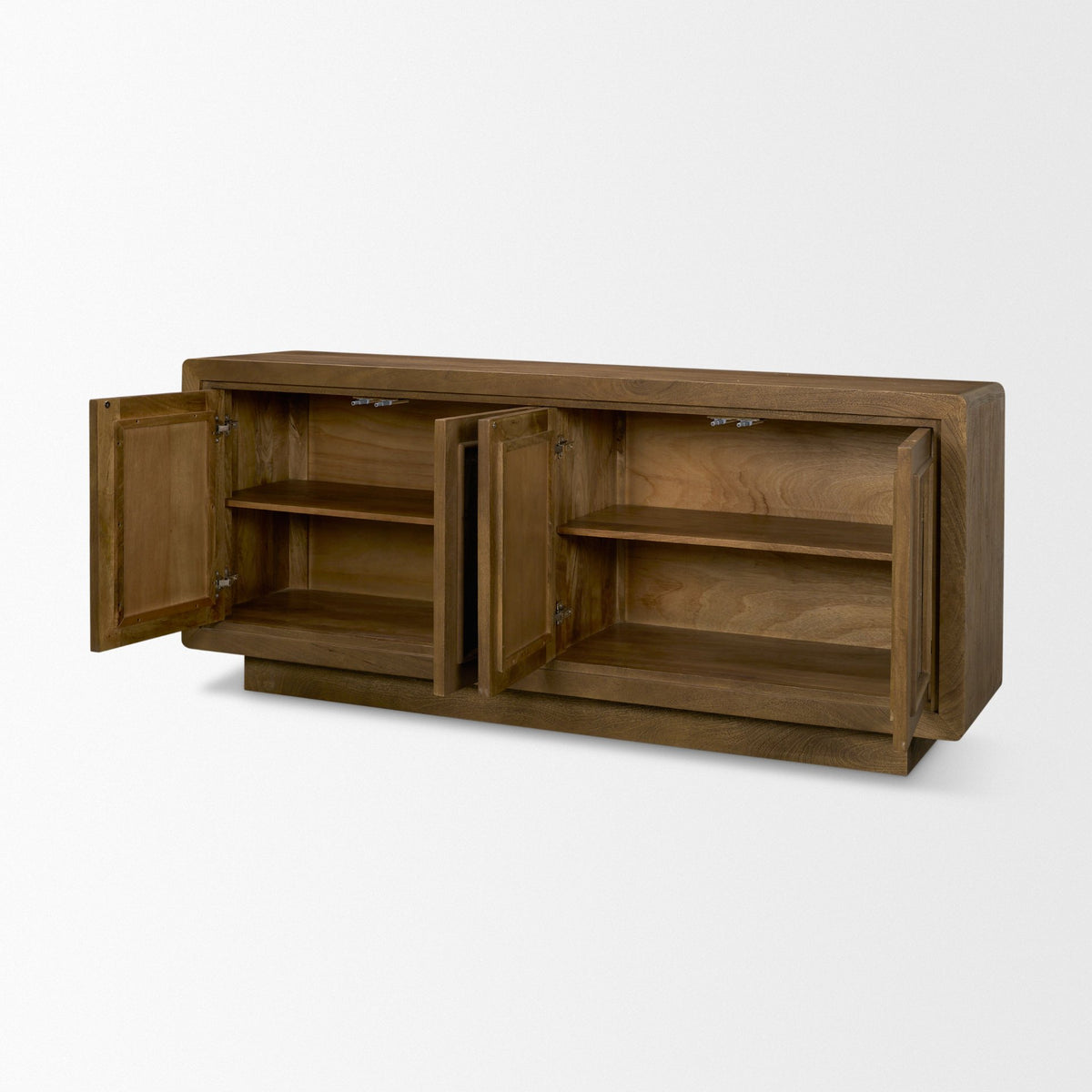 Valterra Dark Brown Wood w/ Cappuccino Marble 4 Door Sideboard