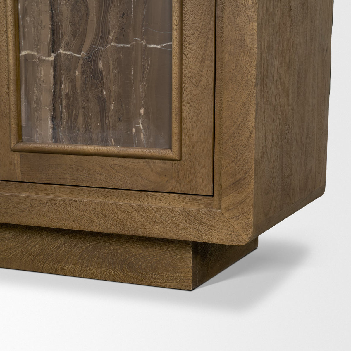 Valterra Dark Brown Wood w/ Cappuccino Marble 4 Door Sideboard