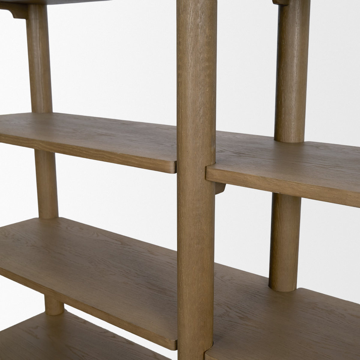 Alden Medium Brown Wood Open Shelving Unit
