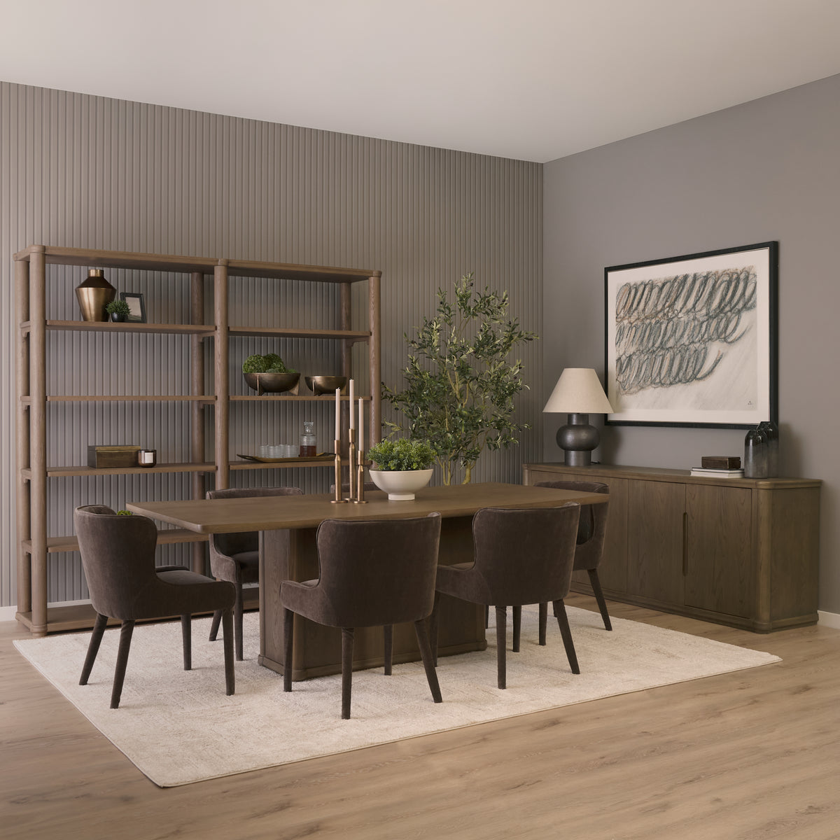 Alden Medium Brown Wood Open Shelving Unit