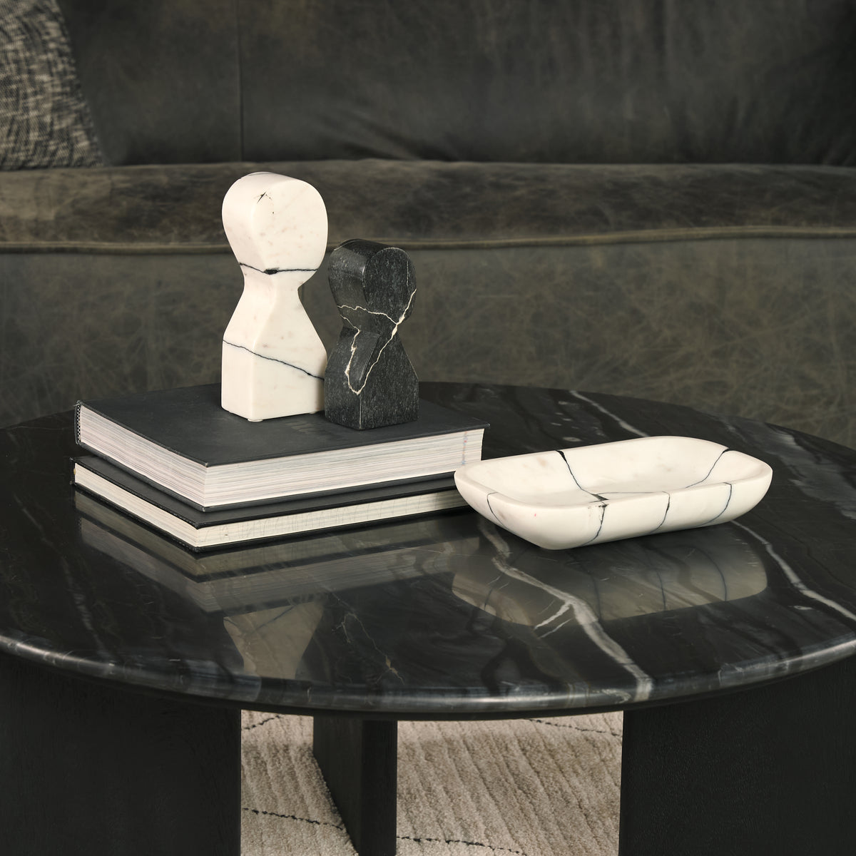 Sintessi Rectangular White Marble Decorative Bowl