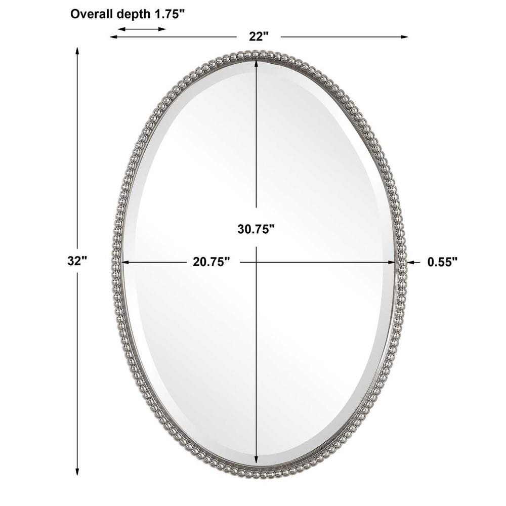 Uttermost Sherise Oval Mirror, Nickel