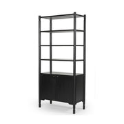 Phil Black Wood 2 Door 3 Shelves Open Shelving Unit