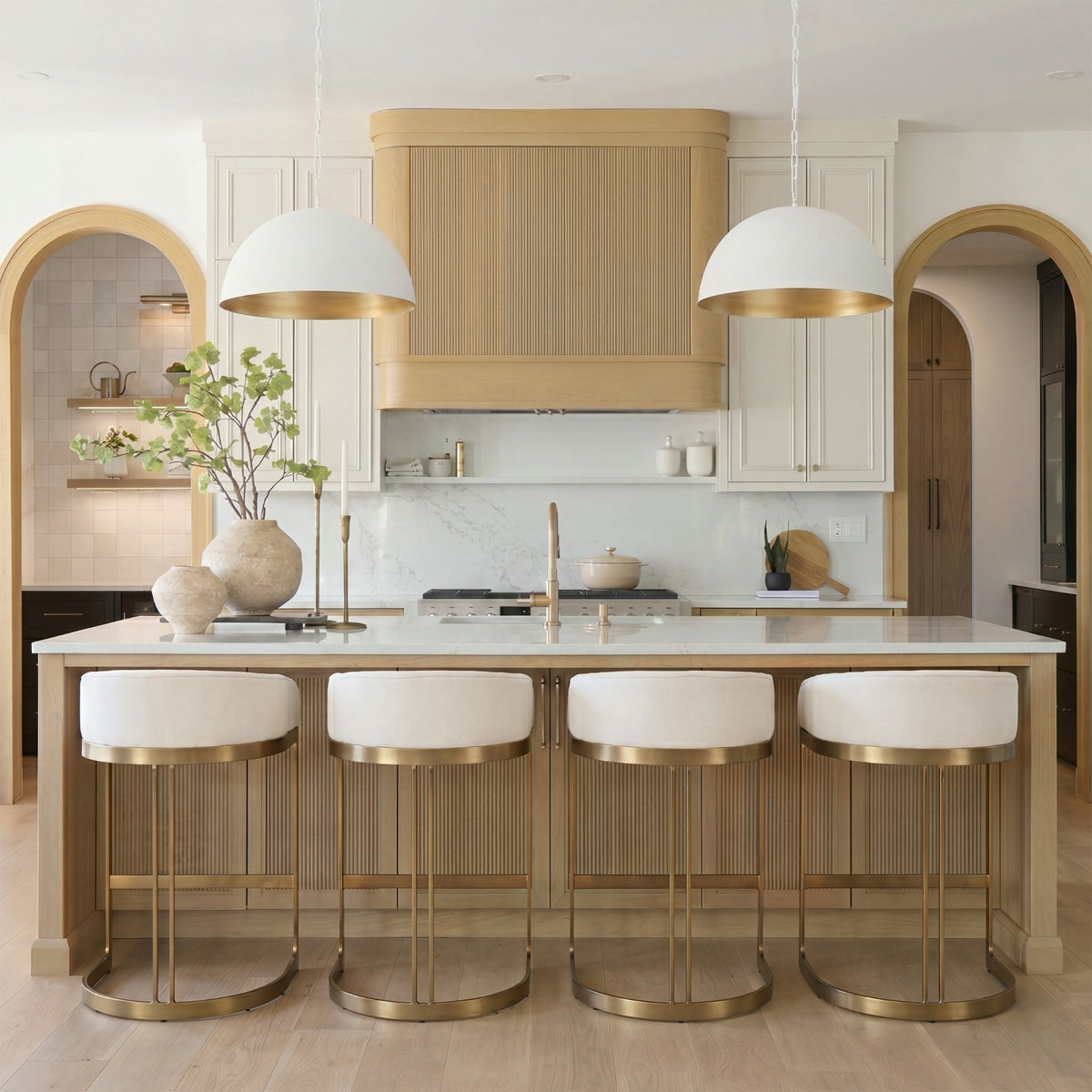 Hollyfield II Cream Fabric Seat W/ Gold Metal Base Counter Stool, VN Cream Fabric, 24.75H Floor to Seat