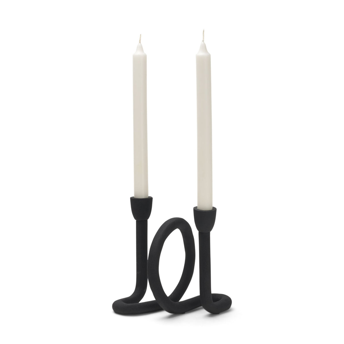 Serpens Black Metal Narrow Candle Holder