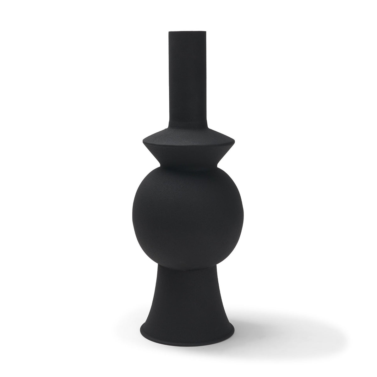 Veda Large Black Metal Geometric Vase