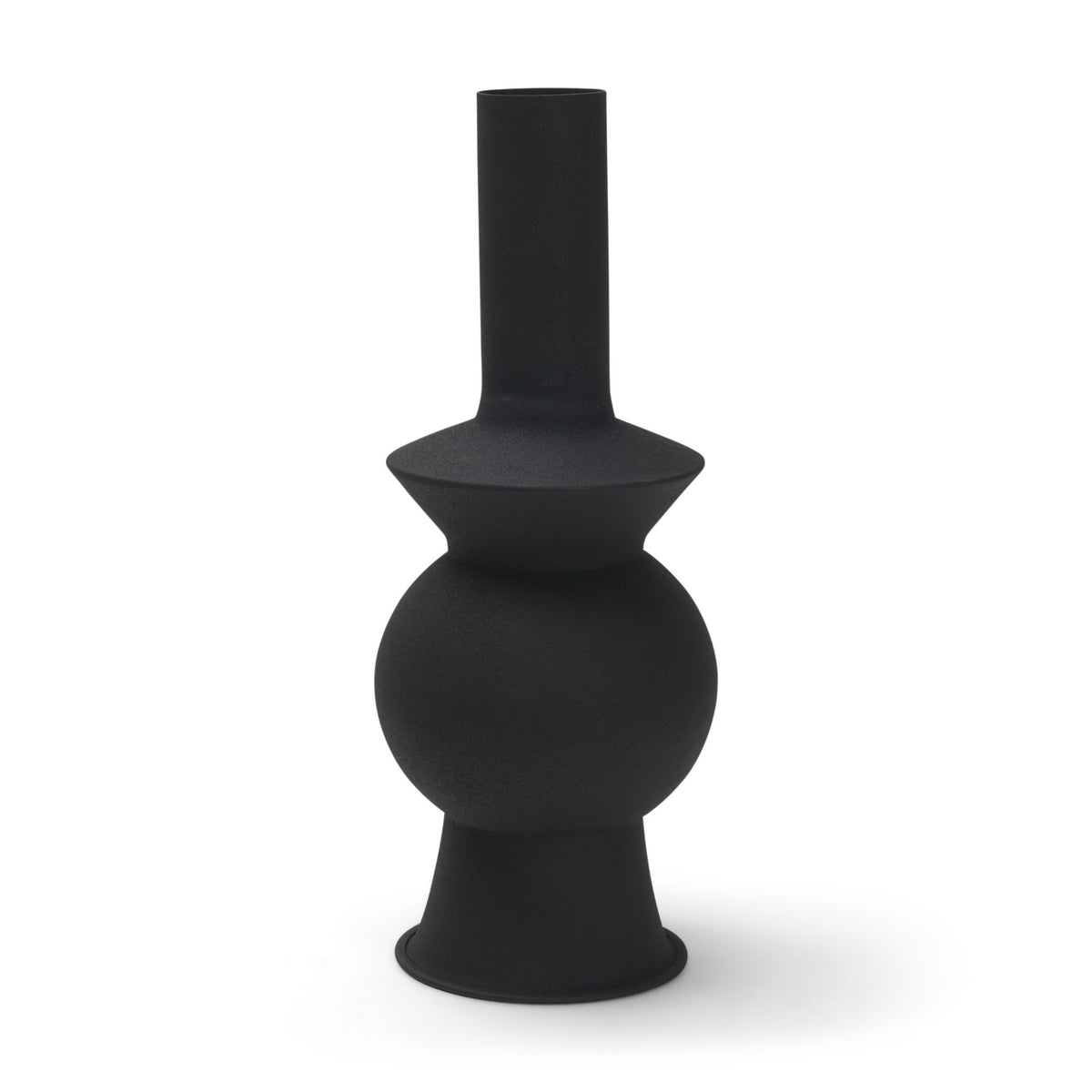 Veda Small Black Metal Geometric Vase