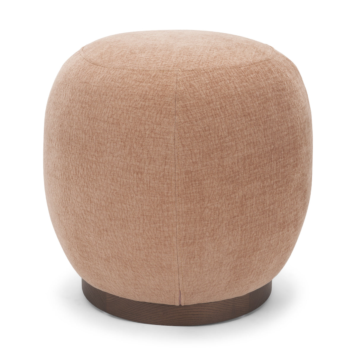 Siren Sienna Fabric w/ Brown Ash Wood Round Accent Stool