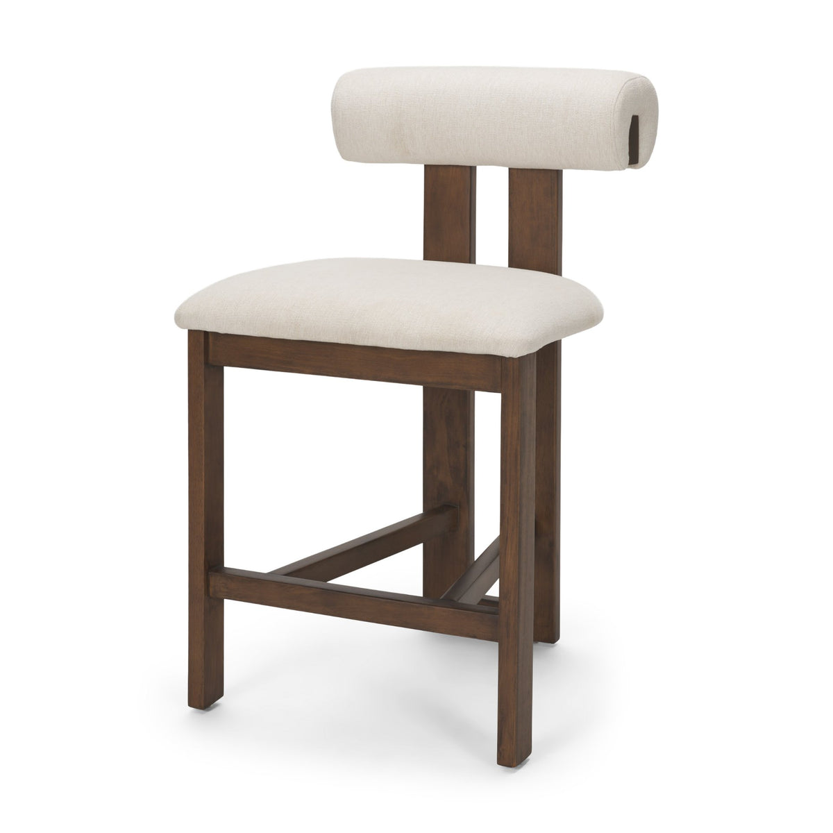 Tribeca Curve Open Back Cream Fabric Tripod Frame Counter Stool