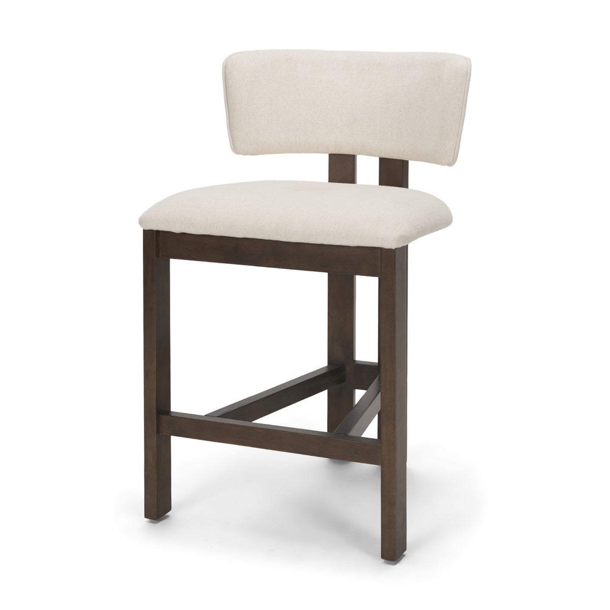 Soho Curved Open Back Cream Chenille Tripod Frame Counter Stool