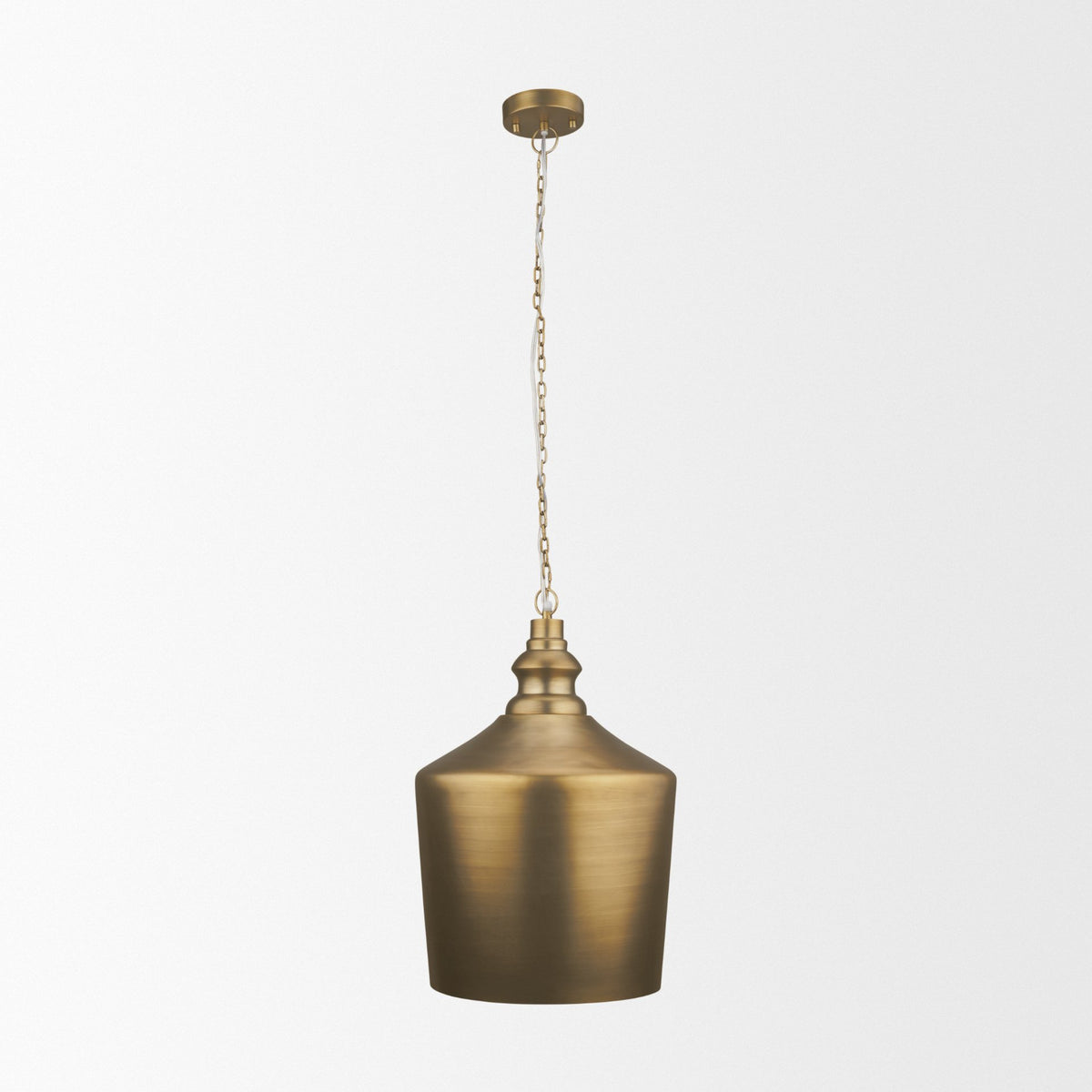 Keller Tall Antiqued Brass Metal 1-Light Pendant