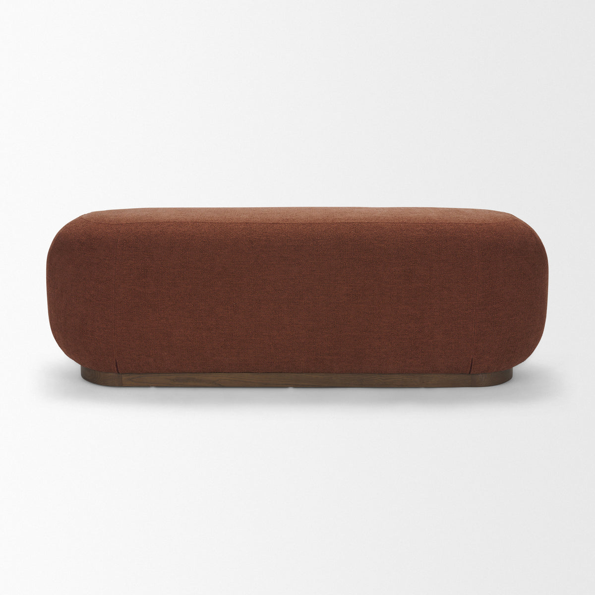 Siren Burgundy Fabric w/ Brown Ash Wood Oblong Bench
