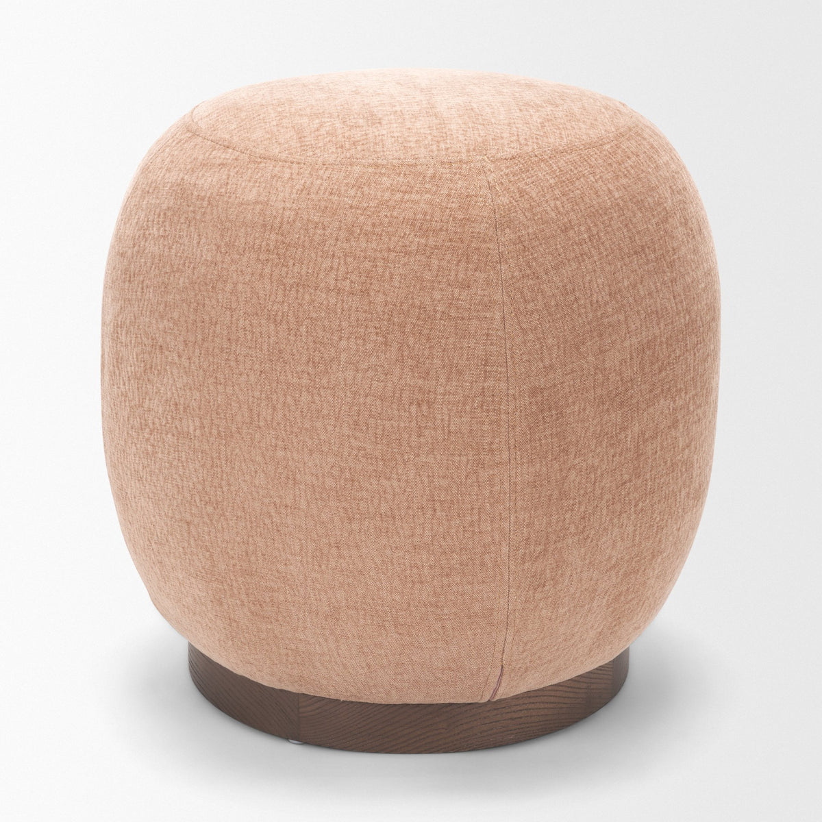 Siren Sienna Fabric w/ Brown Ash Wood Round Accent Stool