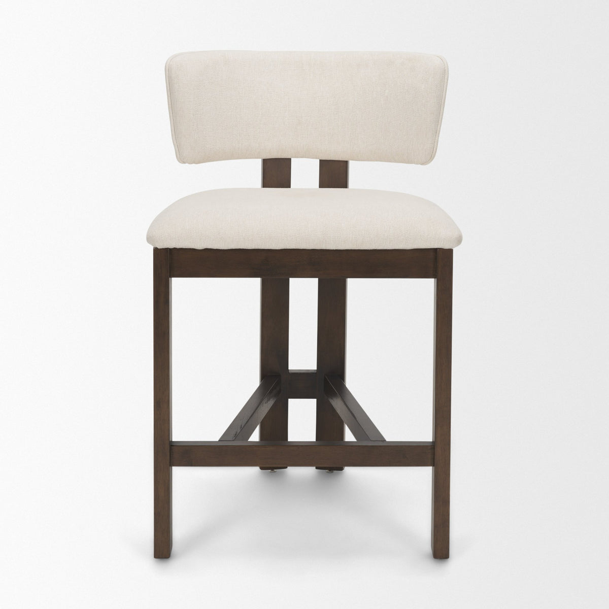 Soho Curved Open Back Cream Chenille Tripod Frame Counter Stool