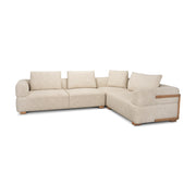 Warner Frame 3 Piece Sofa Set w/S Corner Piece w/Back Cushions, Long Left Arm Small Corner