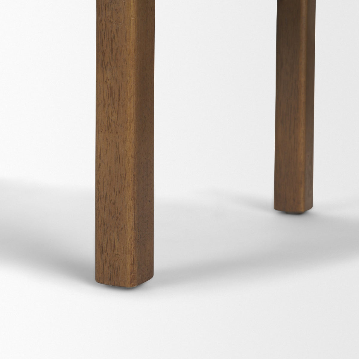 Freya Upholstered Bench, Oatmeal Fabric, Brown Wood Frame