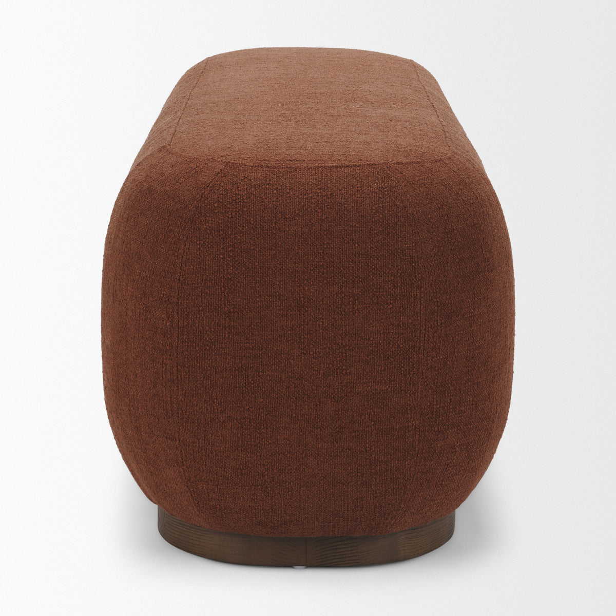 Siren Burgundy Fabric w/ Brown Ash Wood Oblong Bench