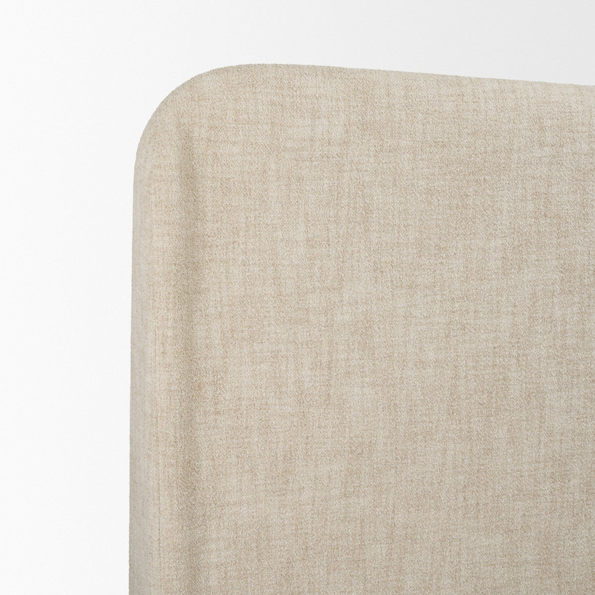 Solene King Upholstered Bedframe w/ Footbed, Curved Headboard, Oatmeal Fabric