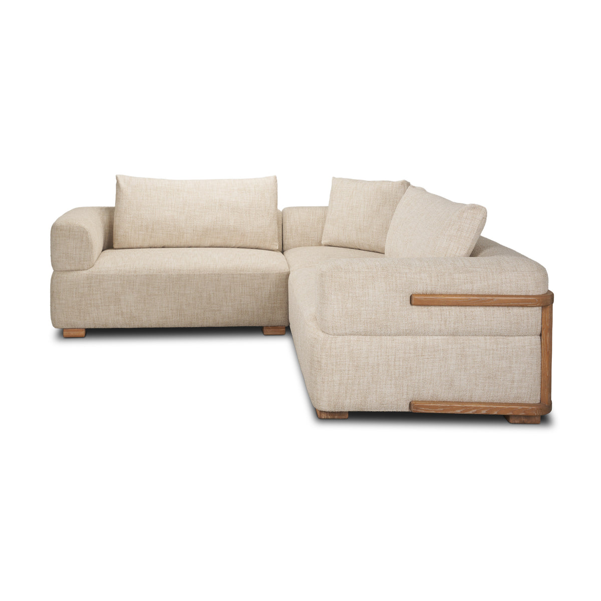 Warner Frame 3 Piece Sofa Set w/S Corner Piece w/Back Cushions, Standard Small Corner