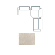 Warner Frame 3 Piece Sofa Set w/Corner Piece w/Back Cushions, Standard Large Corner
