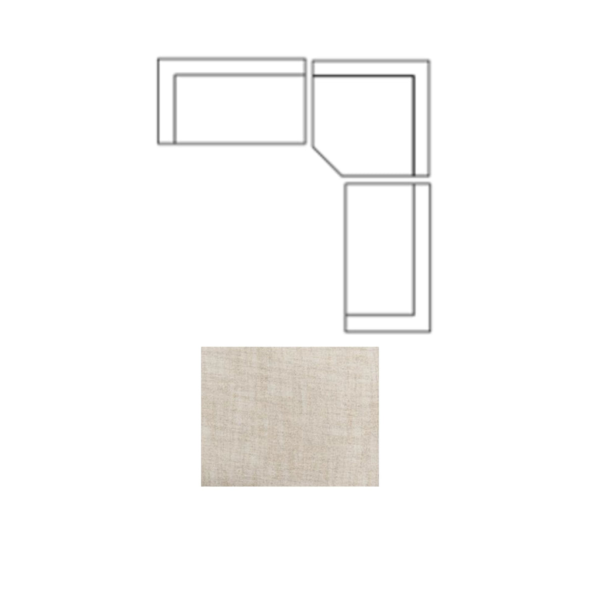 Warner Frame 3 Piece Sofa Set w/Corner Piece, Standard Large Corner