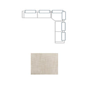 Warner Frame 3 Piece Sofa Set w/Corner Piece w/Back Cushions, Long Large Corner