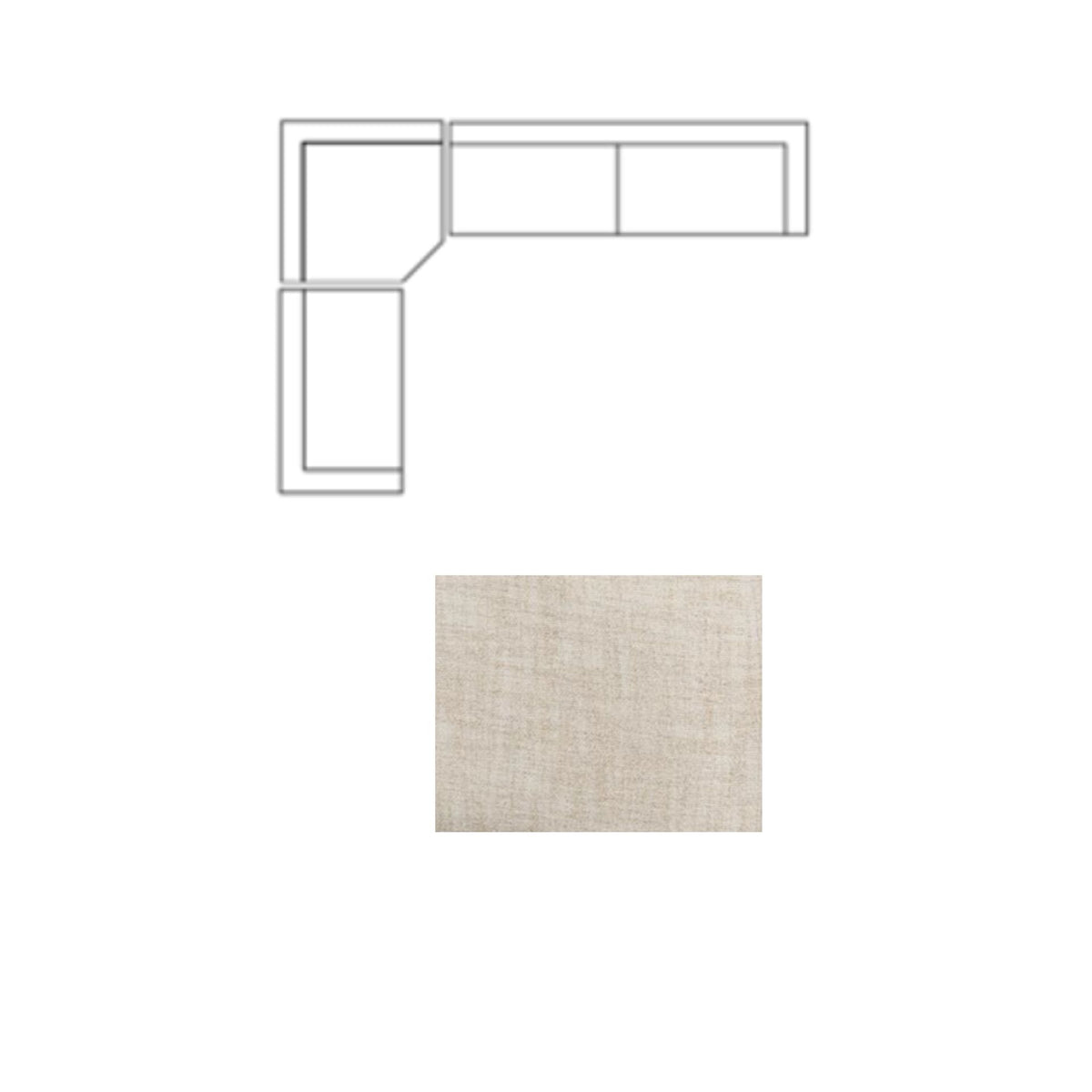 Warner Frame 3 Piece Sofa Set w/Corner Piece, Long Right Arm Large Corner