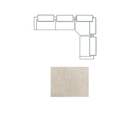 Warner Frame 3 Piece Sofa Set w/Corner Piece w/Back Cushions, Long Left Arm Large Corner