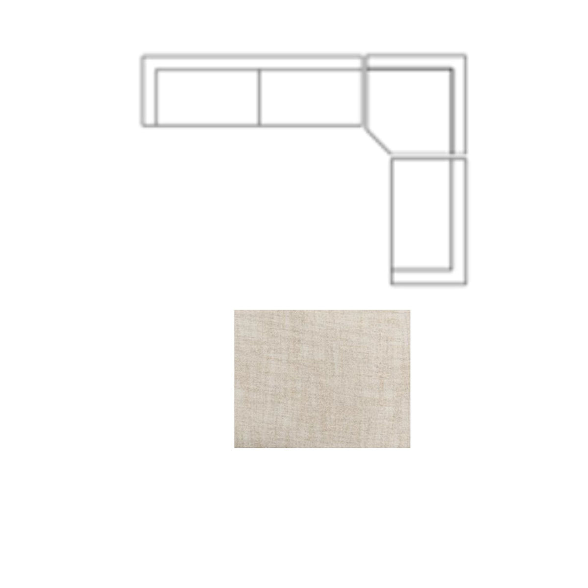 Warner Frame 3 Piece Sofa Set w/Corner Piece, Long Left Arm Large Corner